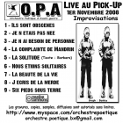 O.P.A. (Orchestre Poétique d'Avant-guerre - Bordeaux) Live au Pick-Up (2008) [Pochette verso]